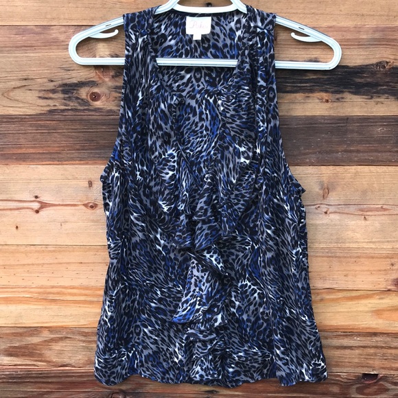 Parker Tops - Parker | Silk Cheetah Print Keyhole Ruffle Blouse